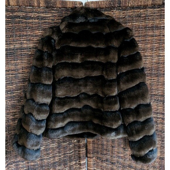 INC International Concepts Faux Fur Coat Medium Classic Elegant Formal Old Money - Picture 3 of 6